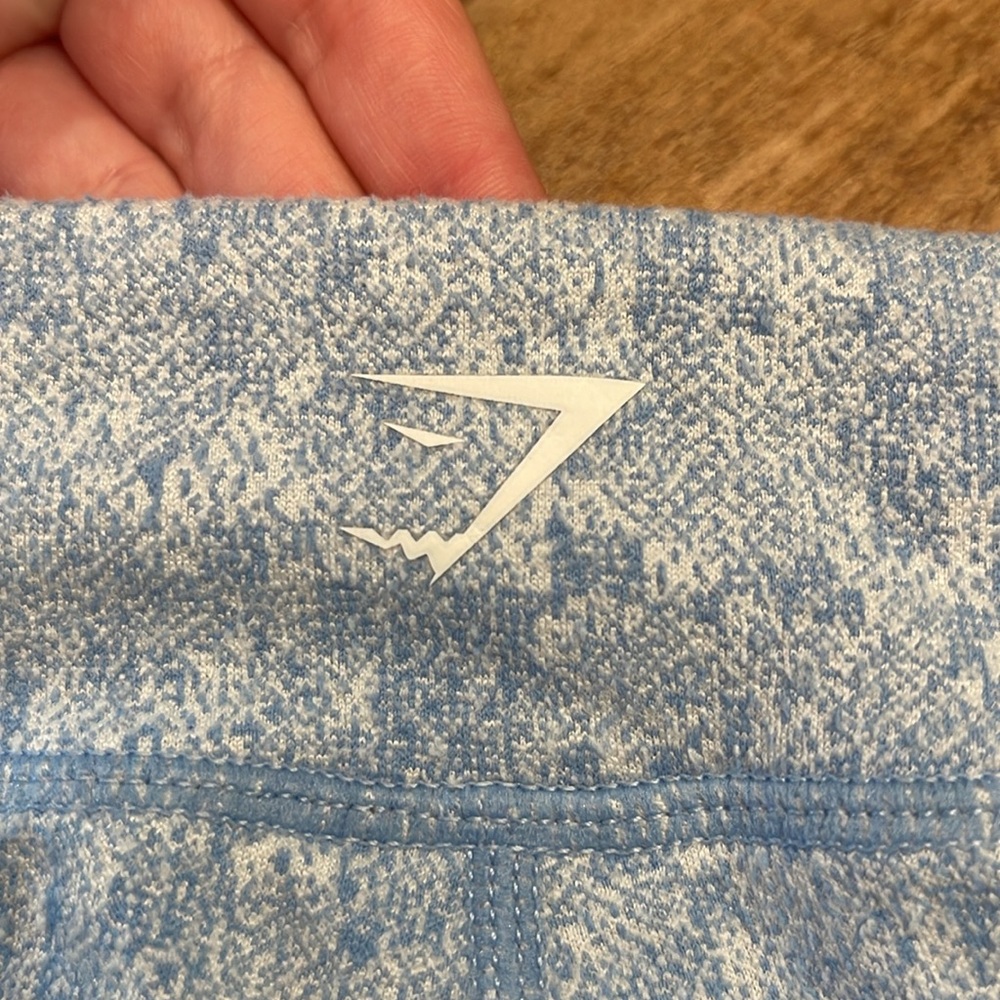 Gymshark Fleur Textured Leggings Malibu Blue Marl Medium High Rise Pilates yoga - Picture 9 of 11